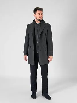 ПАЛЬТО МУЖСКОЕ PEPLOS OW2407-CT ТЕМНО-СЕРЫЙ