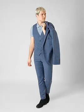 ЖИЛЕТ МУЖСКОЙ PEPLOS V22043 СИНИЙ ОТ КОСТЮМА