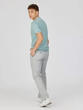 БРЮКИ ИЗ ХЛОПКА СО ЛЬНОМ P2622-R СВЕТЛО-СЕРЫЕ