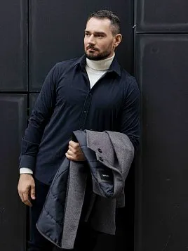 СОРОЧКА МУЖСКАЯ PEPLOS SH25185-R СЕРЫЙ