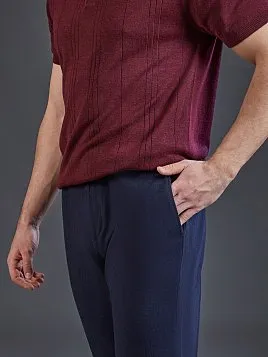 БРЮКИ С ЭЛАСТИЧНЫМ ПОЯСОМ P2612-R ТЕМНО-СИНИЕ