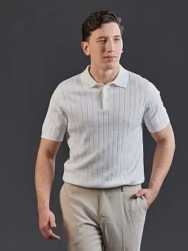 БЕЛАЯ ТРИКОТАЖНАЯ РУБАШКА KN26SH051