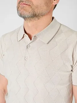 ТРИКОТАЖНАЯ РУБАШКА МУЖСКАЯ PEPLOS KN23SH009 БЕЖЕВЫЙ