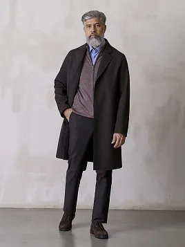 МУЖСКОЕ ПАЛЬТО OW2553-CT КОРИЧНЕВОЕ