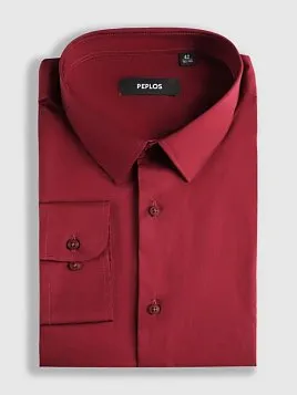 СОРОЧКА МУЖСКАЯ PEPLOS SH25221-R БОРДОВЫЙ