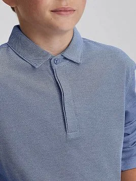 РУБАШКА-ПОЛО С ДЛИННЫМ РУКАВОМ ДЛЯ МАЛЬЧИКА PEPLOS TSP25J011-R ГОЛУБОЙ