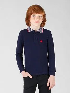РУБАШКА-ПОЛО ПОДРОСТКОВАЯ С ДЛИННЫМ РУКАВОМ PEPLOS TS20T15-P ТЕМНО-СИНИЙ