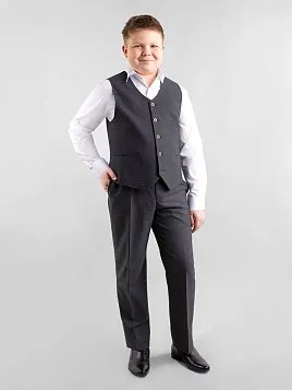 БРЮКИ ДЛЯ МАЛЬЧИКА PEPLOS TR21J004-315 ТЕМНО-СЕРЫЙ (Полнотные)