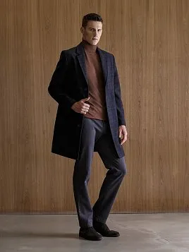 МУЖСКОЕ ПАЛЬТО OW26202-CT ТЕМНО-СИНЕЕ 