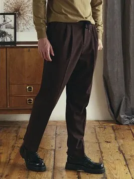 КОРИЧНЕВЫЕ МУЖСКИЕ БРЮКИ НА ЗАВЯЗКАХ TR26127-235 