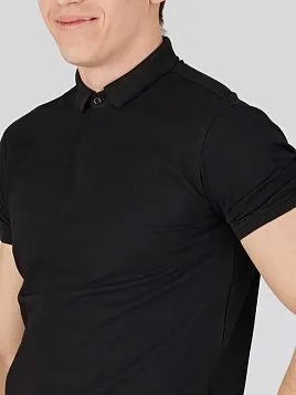 РУБАШКА-ПОЛО ИЗ ТКАНИ ПИКЕ TSP26019-R ЧЁРНАЯ