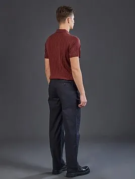 ТЕМНО-СИНИЕ БРЮКИ ИЗ ХЛОПКА С ЛИОЦЕЛЛОМ P2620-B