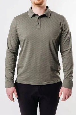 РУБАШКА-ПОЛО МУЖСКАЯ С ДЛИННЫМ РУКАВОМ PEPLOS TS19202-P ЗЕЛЕНЫЙ