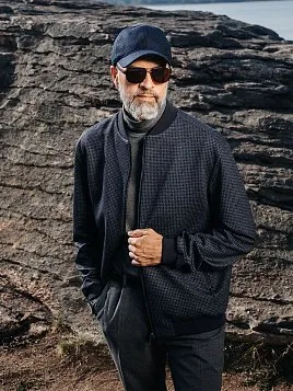 ПИДЖАК-БОМБЕР МУЖСКОЙ PEPLOS JA22017 ТЕМНО-СИНИЙ