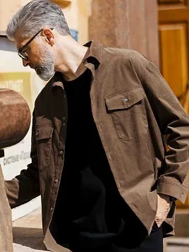 РУБАШКА МУЖСКАЯ PEPLOS JA25139-O КОРИЧНЕВЫЙ