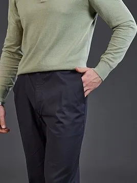 ТЕМНО-СИНИЕ БРЮКИ ИЗ ХЛОПКА С ЛИОЦЕЛЛОМ P2620-B