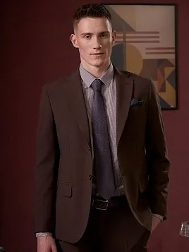 КОРИЧНЕВЫЙ МУЖСКОЙ КОСТЮМ SU26139-SL 