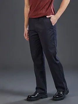 ТЕМНО-СИНИЕ БРЮКИ ИЗ ХЛОПКА С ЛИОЦЕЛЛОМ P2620-B