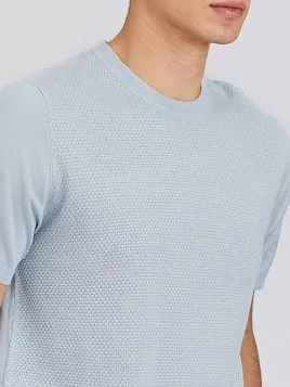 ТРИКОТАЖНАЯ РУБАШКА С ШЕРСТЬЮ KN26TS046 ГОЛУБАЯ