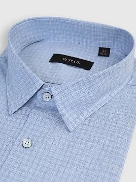СОРОЧКА МУЖСКАЯ PEPLOS SH25056-K-C ГОЛУБОЙ