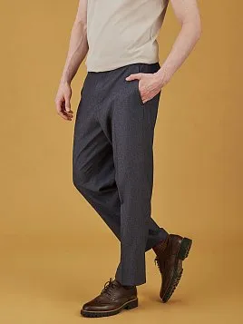 БРЮКИ С ПОЯСОМ НА РЕЗИНКЕ TR26164-298-63 ТЕМНО-СЕРЫЕ