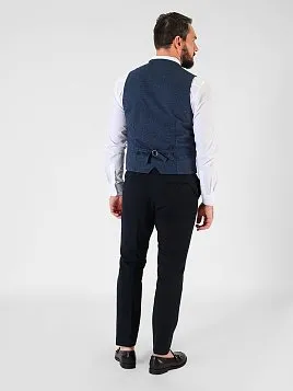 ЖИЛЕТ МУЖСКОЙ PEPLOS V24110-003 СИНИЙ ТРИКОТАЖНЫЙ