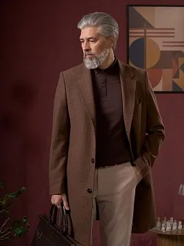 КОРИЧНЕВАЯ РУБАШКА-ПОЛО ИЗ ТКАНИ ПИКЕ TSP26008-R 