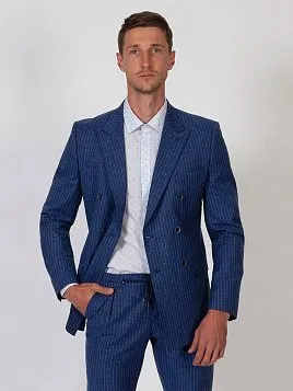 ПИДЖАК ДВУБОРТНЫЙ МУЖСКОЙ PEPLOS JA20021-SL СИНИЙ