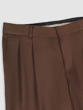 МУЖСКИЕ БРЮКИ С ЗАЩИПАМИ TR26134-230 КОРИЧНЕВЫЕ