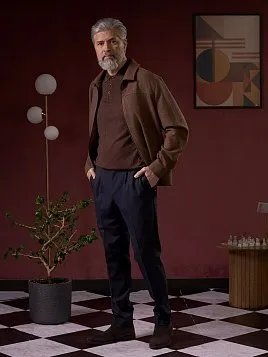 ТРИКОТАЖНАЯ РУБАШКА С ШЕРСТЬЮ KN26SH044 КОРИЧНЕВАЯ