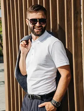 РУБАШКА-ПОЛО МУЖСКАЯ PEPLOS TS23008-Р БЕЛЫЙ