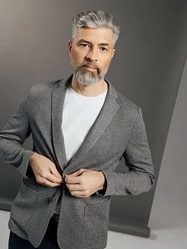 ПИДЖАК МУЖСКОЙ PEPLOS JA24131-R ТЕМНО-СЕРЫЙ