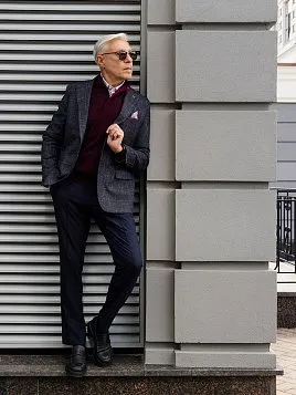 СВИТЕР МУЖСКОЙ PEPLOS KN24S028 БОРДОВЫЙ