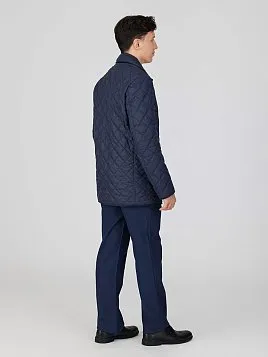 СТЕГАНАЯ УДЛИНЕННАЯ КУРТКА OW2628-JА СИНЯЯ