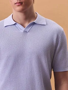 ТРИКОТАЖНАЯ РУБАШКА PEPLOS KN26SH037 ГОЛУБАЯ