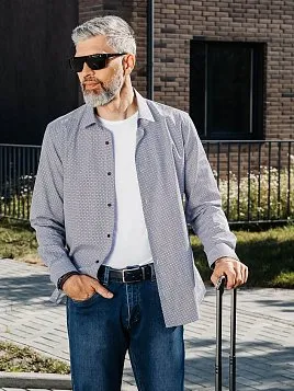 СОРОЧКА МУЖСКАЯ PEPLOS SH23121-SL СЕРЫЙ