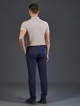 ЗАУЖЕННЫЕ БРЮКИ С ЗАЩИПАМИ TR26158-283 ТЕМНО-СИНИЕ