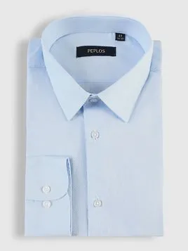 СОРОЧКА МУЖСКАЯ PEPLOS SH25076-SL ГОЛУБОЙ