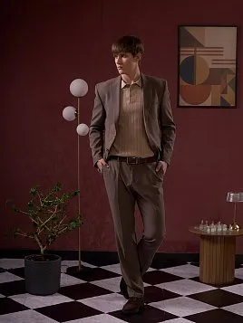 ТРИКОТАЖНАЯ РУБАШКА KN26SH030 БЕЖЕВАЯ