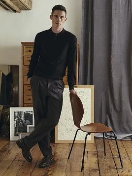 МУЖСКАЯ ТРИКОТАЖНАЯ РУБАШКА KN26SH025 КОРИЧНЕВАЯ