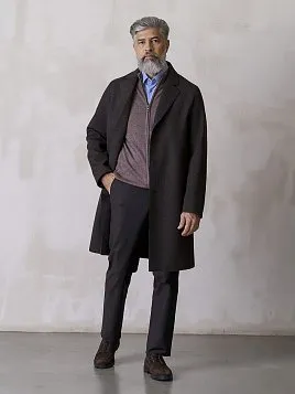 МУЖСКОЕ ПАЛЬТО OW2553-CT КОРИЧНЕВОЕ