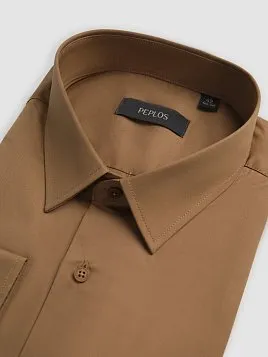 МУЖСКАЯ СОРОЧКА SH26192-SL КОРИЧНЕВАЯ