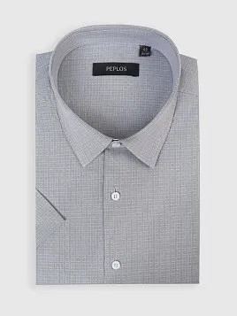 СОРОЧКА МУЖСКАЯ PEPLOS SH25187-K-SL СЕРЫЙ