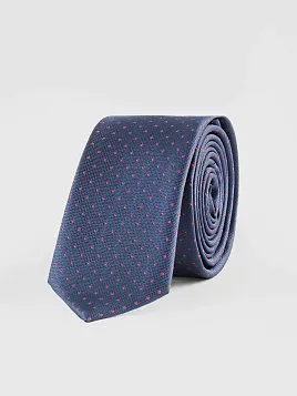 ГАЛСТУК МУЖСКОЙ PEPLOS ТЕМНО-СИНИЙ. МИКРОДИЗАЙН (250/43)