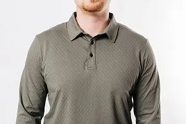 РУБАШКА-ПОЛО МУЖСКАЯ С ДЛИННЫМ РУКАВОМ PEPLOS TS19202-P ЗЕЛЕНЫЙ