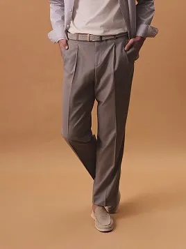 ЛЕТНИЕ БРЮКИ С ЗАЩИПАМИ TR26154-230 БЕЖЕВЫЕ