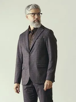 КОРИЧНЕВЫЙ ПИДЖАК ИЗ ЭЛАСТИЧНОЙ ТКАНИ JA26102-R 