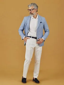 ЛЕТНИЕ БРЮКИ ИЗ ХЛОПКА TR26165-298-6 БЕЛЫЕ