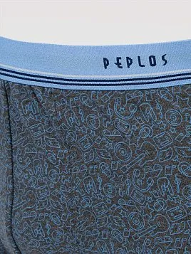 ТРУСЫ БОКСЕРЫ МУЖСКИЕ PEPLOS UW22004-BX СЕРЫЙ