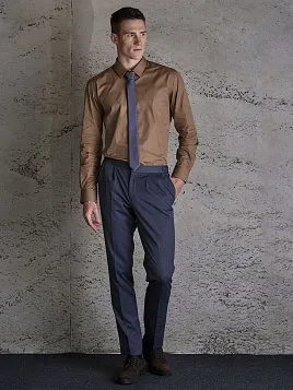 МУЖСКИЕ БРЮКИ С ЗАЩИПАМИ TR26125-283 СЕРЫЕ